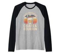 Camiseta con Texto en inglés Fácilmente distraído por cigarro - Funny Bourboun Dad Camiseta Manga Raglan