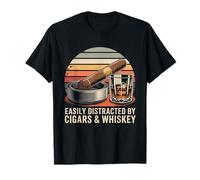 Camiseta con Texto en inglés Fácilmente distraído por cigarro - Funny Whiskey Camiseta