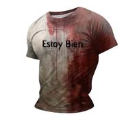 Camiseta con texto en inglés "I am Fine It's Not My Blood Splatter Bloody Halloween Im Fine Costume Spray Friends Halloween Print T Bloody Shirts for Men T with, 12-azul, M