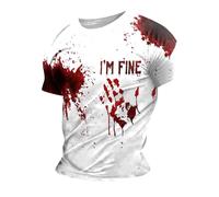 Camiseta con texto en inglés "I am Fine It's Not My Blood Splatter Bloody Halloween Im Fine Costume Spray Friends Halloween Print T Bloody Shirts for Men T with, 11-negro, M