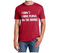 Camiseta con Texto en inglés I Cant I Have Plans In The Garage para Hombre y Mujer, Divertida, sarcástica, para papá, mecánico de Coches (Red, XXL)