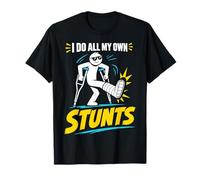 Camiseta con Texto en inglés I Do My Own Stunts Get Well Funny Injury Leg Camiseta