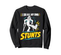 Camiseta con Texto en inglés I Do My Own Stunts Get Well Funny Injury Leg Sudadera