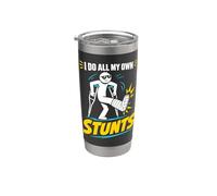 Camiseta con texto en inglés "I Do My Own Stunts Get Well Funny Injury Leg Vaso térmico de acero inoxidable de doble pared