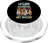 Camiseta con Texto en inglés I Just Want to Work in My Garden para Salir con Perros PopSockets PopGrip para MagSafe