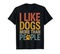 Camiseta con Texto en inglés I Like Dogs More Than People Camiseta