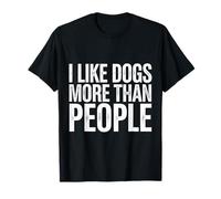 Camiseta con Texto en inglés I Like Dogs More Than People Camiseta