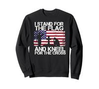 Camiseta con Texto en inglés I Stand For The Flag and Kneel For The Cross US Flag Sudadera