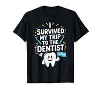 Camiseta con Texto en inglés I Survived My Trip To The Dentist Humor Dental Divertido Camiseta