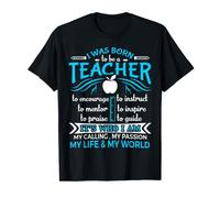 Camiseta con texto en inglés "I Was Born To Be a Teacher", regalo de Love Teacher Camiseta