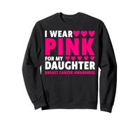 Camiseta con Texto en inglés I Wear Pink For My Daughter Breast Cancer Awareness Sudadera