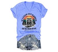 Camiseta con texto en inglés "If I Ever Get Rabies If I Ever Get Rabies You're High On My Bitin' List", camiseta gráfica divertida, Carolina Blue-1, M