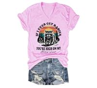 Camiseta con texto en inglés "If I Ever Get Rabies If I Ever Get Rabies You're High On My Bitin' List", camiseta gráfica divertida, Rosa-1., M