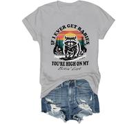 Camiseta con texto en inglés "If I Ever Get Rabies If I Ever Get Rabies You're High On My Bitin' List", camiseta gráfica divertida, gris, M