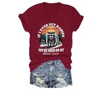 Camiseta con texto en inglés "If I Ever Get Rabies If I Ever Get Rabies You're High On My Bitin' List", camiseta gráfica divertida, Claret-1, M