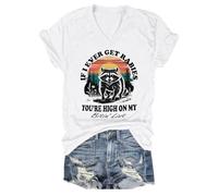 Camiseta con texto en inglés "If I Ever Get Rabies If I Ever Get Rabies You're High On My Bitin' List", camiseta gráfica divertida, Blanco-1, M