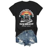 Camiseta con texto en inglés "If I Ever Get Rabies If I Ever Get Rabies You're High On My Bitin' List", camiseta gráfica divertida, Negro, M