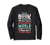 Camiseta con Texto en inglés I'm a Book Nerd para Mujeres y Hombres Manga Larga