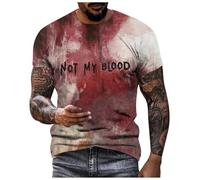 Camiseta con texto en inglés "I'm Fine Bloody Halloween Bloody Funny Gifts Halloween Scary Nights Shirt Men The Evil Dead Print T Scary Tshirts Men Tops Problem Resolved, rosa, XXL