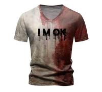 Camiseta con texto en inglés "Im Fine Bloody Shirt Halloween Bloody Cloth Shirt Blood Splatter Halloween Im Fine Costume Costumes Scary Blood Scary Clothes Gift Splatter Top, 5X Large Men's Graphic