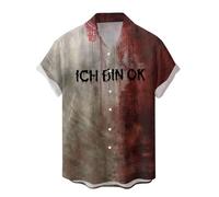 Camiseta con texto en inglés "I'm Fine It's Not My Bloody Splatter Scary Halloween", camisetas gráficas de película de miedo, camisetas gráficas de película de miedo, camisetas divertidas de manga