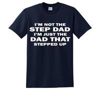 Camiseta con texto en inglés «I'm NOT The Step Dad», Camiseta azul marino con estampado blanco, XXL