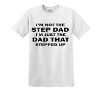 Camiseta con texto en inglés «I'm NOT The Step Dad», Camiseta Blanca De Impresión Negro, 3XL