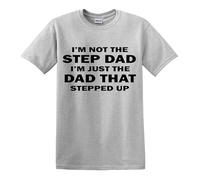 Camiseta con texto en inglés «I'm NOT The Step Dad», Camiseta gris con estampado negro, 3XL