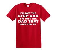 Camiseta con texto en inglés «I'm NOT The Step Dad», Camiseta roja con estampado blanco, XXL