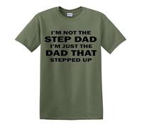 Camiseta con texto en inglés «I'm NOT The Step Dad», Camiseta verde militar con estampado negro, 3XL