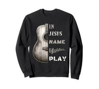 Camiseta con texto en inglés "In Jesus Name I Play Guitar" Sudadera