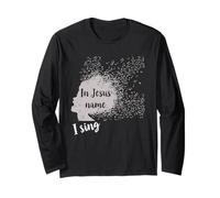 Camiseta con Texto en inglés In Jesus Name I Sing Manga Larga