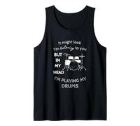 Camiseta con Texto en inglés It Might Look Like I'm Listening To You Camiseta sin Mangas