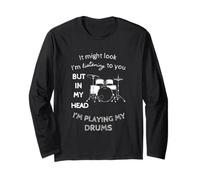 Camiseta con Texto en inglés It Might Look Like I'm Listening To You Manga Larga