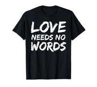 Camiseta con texto en inglés "Love Needs No Words" para niños y niñas con autismo Camiseta