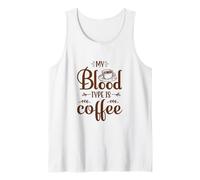 Camiseta con Texto en inglés My Blood Type Is Coffee Camiseta sin Mangas
