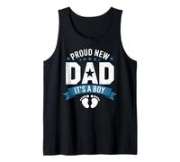 Camiseta con texto en inglés "Proud New Dad" Cute Its A Boy Gifts Baby Father's Day Camiseta sin Mangas