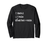 Camiseta con Texto en inglés Single Taken Waiting a Book Manga Larga