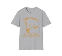 Camiseta con texto en inglés "Some People Just Need A Push in The Right Direction", divertida camiseta unisex con diseño de Stickman Meme Joke, Gris (Sport Grey), XXL