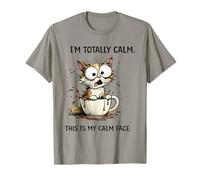 Camiseta con Texto en inglés This Is My Calm Face Cat In Coffee Cup Camiseta
