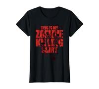 Camiseta con Texto en inglés This Is My Zombie Killing Camiseta gráfica económica, Mujer, Negro, M
