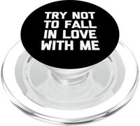 Camiseta con texto en inglés "Try Not To Fall In Love With Me" PopSockets PopGrip para MagSafe