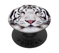 Camiseta Cool Wild White Tiger Diseño Gráfico Leopard Tiger PopSockets PopGrip Adhesivo