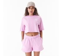 Camiseta corta a rayas NE para mujer de New Era ~ New Era rosa