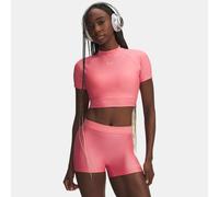 Camiseta corta de cuello cerrado y manga corta HeatGear® para mujer Bittersweet Rosa / Posh Rosa M
