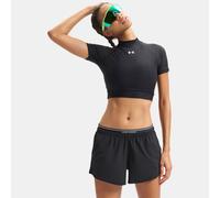 Camiseta corta de cuello cerrado y manga corta HeatGear® para mujer Ultimate Negro / Blanco S