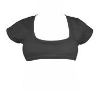 Camiseta corta sexy de manga corta para mujer, cuello redondo, mini camisetas para club, Negro, S