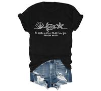 Camiseta cristiana con texto en inglés «Be Still and Know That I Am God» para mujer, inspiradora para Pascua, Jesús, Negro, S