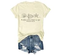 Camiseta cristiana con texto en inglés «Be Still and Know That I Am God» para mujer, inspiradora para Pascua, Jesús, Amarillo cremoso, M