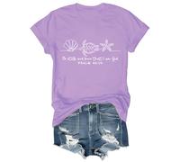 Camiseta cristiana con texto en inglés «Be Still and Know That I Am God» para mujer, inspiradora para Pascua, Jesús, morado claro, M
